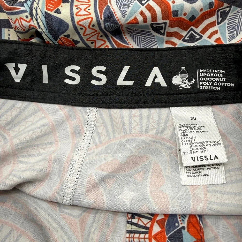 Vissla Board Shorts Men 30 Multicolor Geometric Striped M1048SUI Upcycled